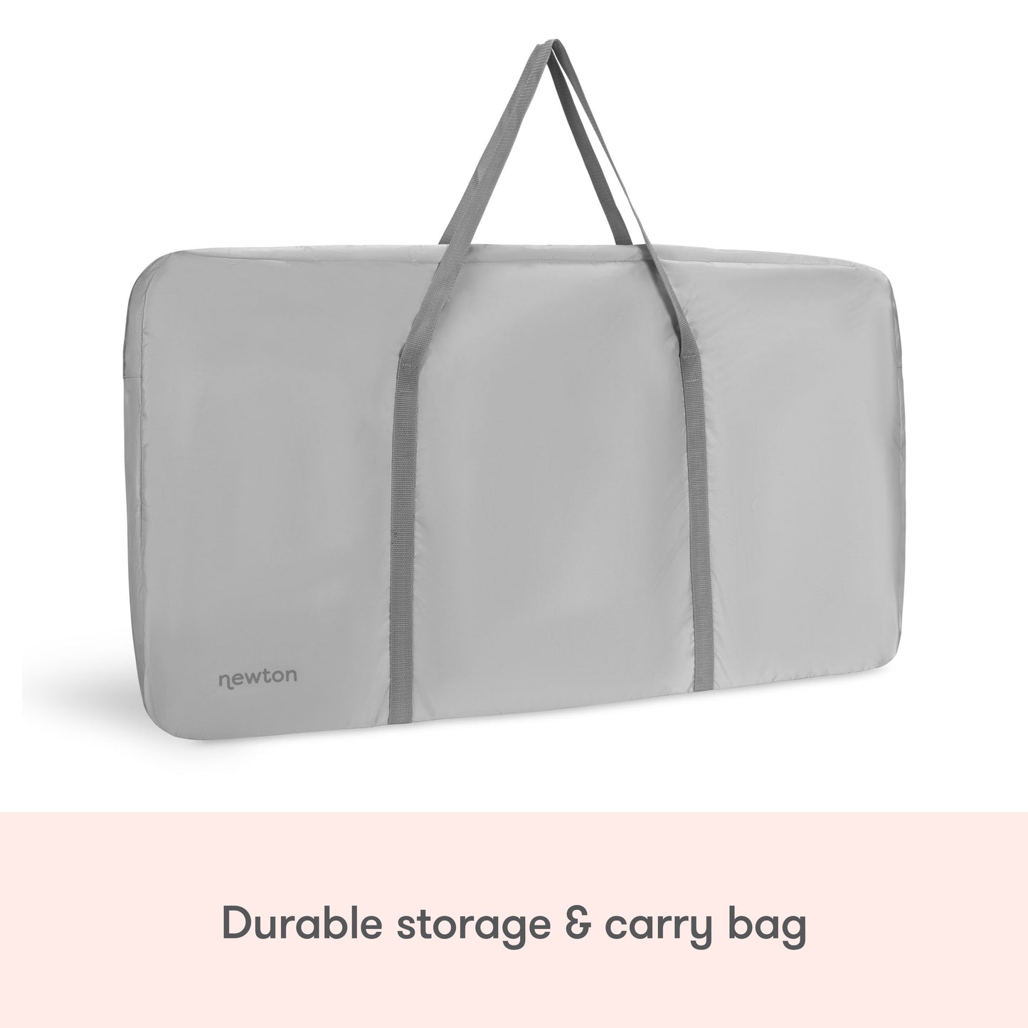 bassinet carry bag with handle on a white background with text, "durable storage & carry bag"