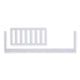 White crib railing on a clean, white background, ideal for baby crib safety.