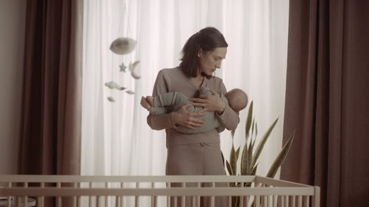 Mom holding baby