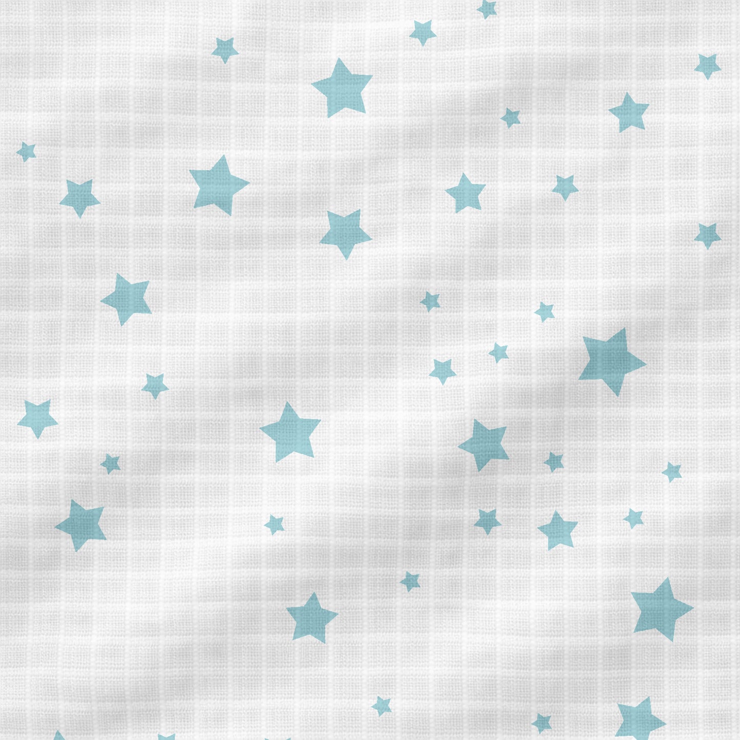 Newton Baby’s Breathable, Organic Cotton Sheets (2-pack) feature a soft white muslin with a subtle grid texture and scattered blue stars, offering a playful, whimsical look that’s perfect for your nursery.