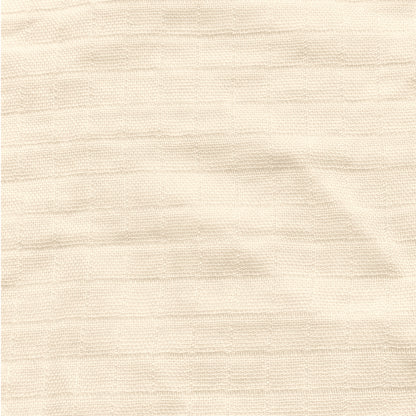 Close-up of Newton Baby Breathable, Organic Cotton Sheets (2-pack) in beige, featuring a subtle horizontal stripe texture with slight wrinkles and a soft, woven look.