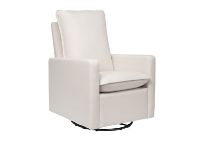 Modern ivory-colored nursery glider chair with a smooth, minimalist design and cushioned seat. 999-8604-CRM