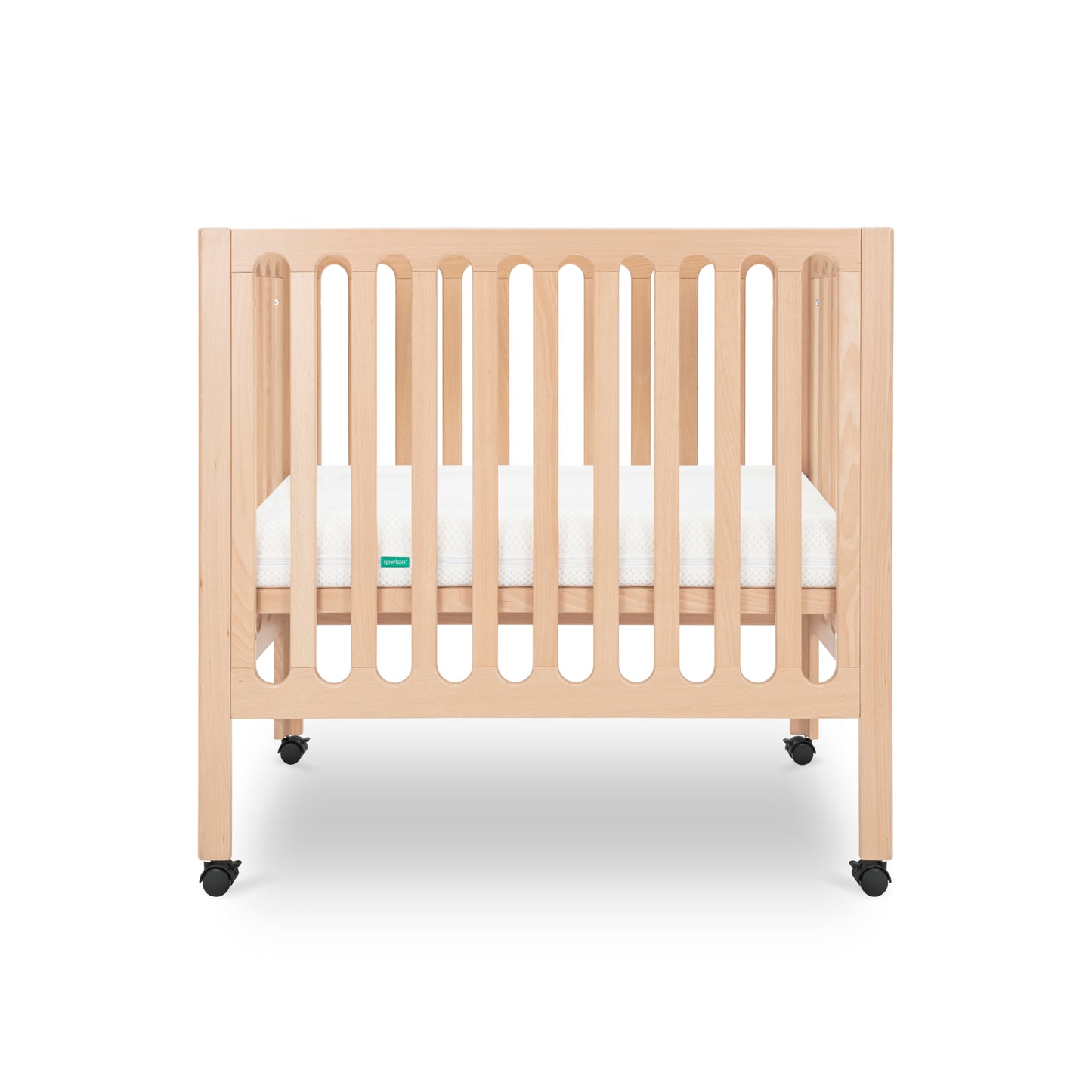 Wooden crib with a white mattress on a white background 999-8430-NAT
