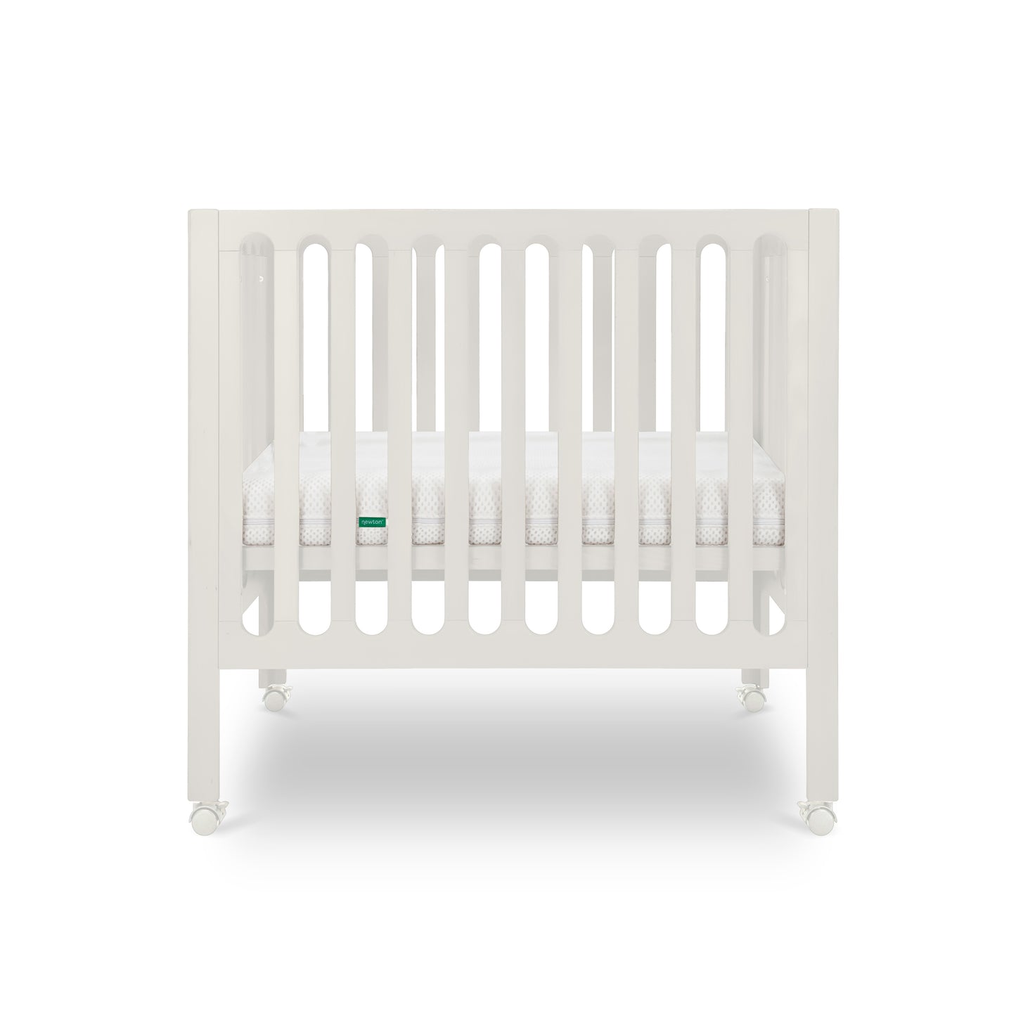 White crib with a visible brand logo on a white background. 999-8430-WRW