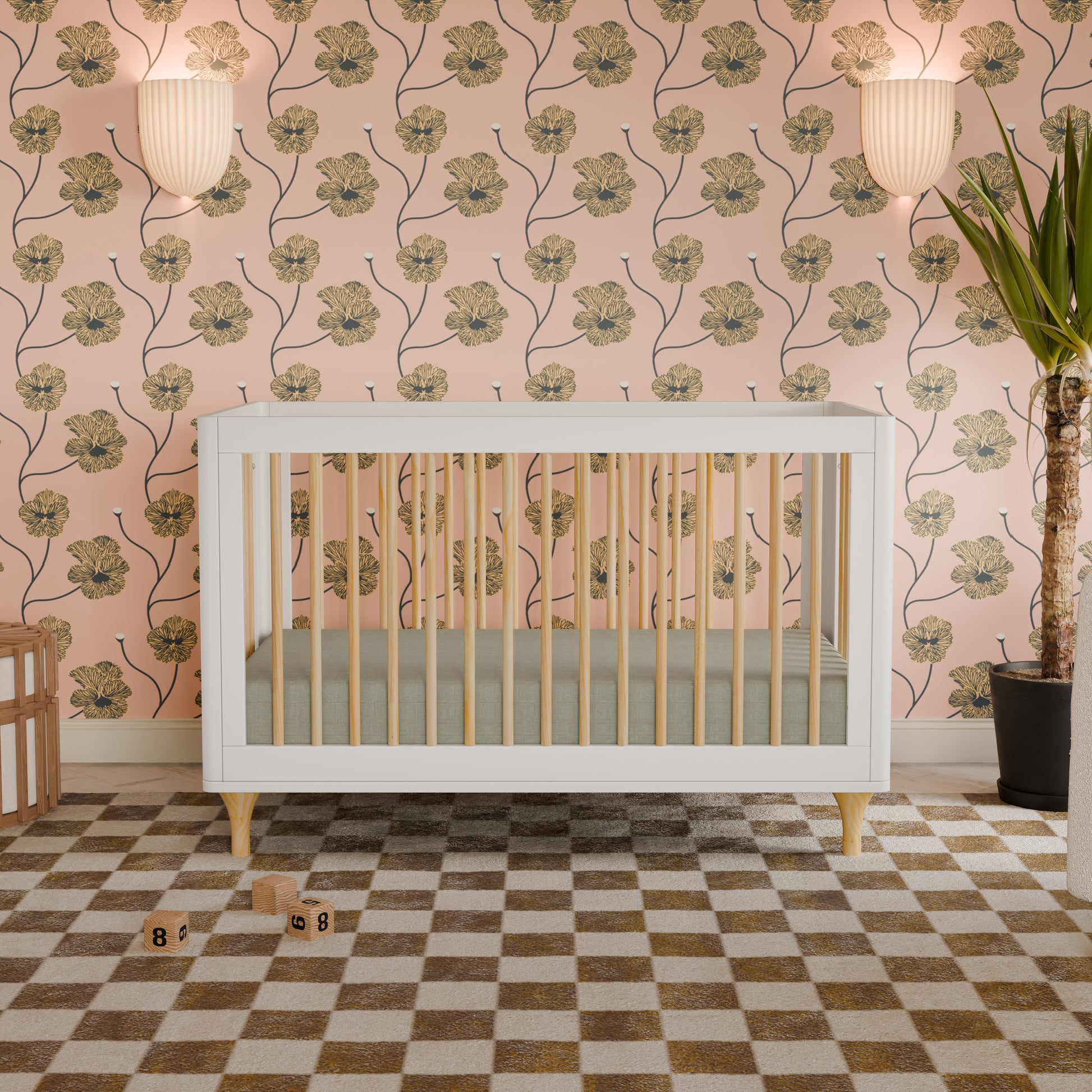 Modern nursery featuring the Babyletto Lolly Convertible Crib . 999-8502-WHN