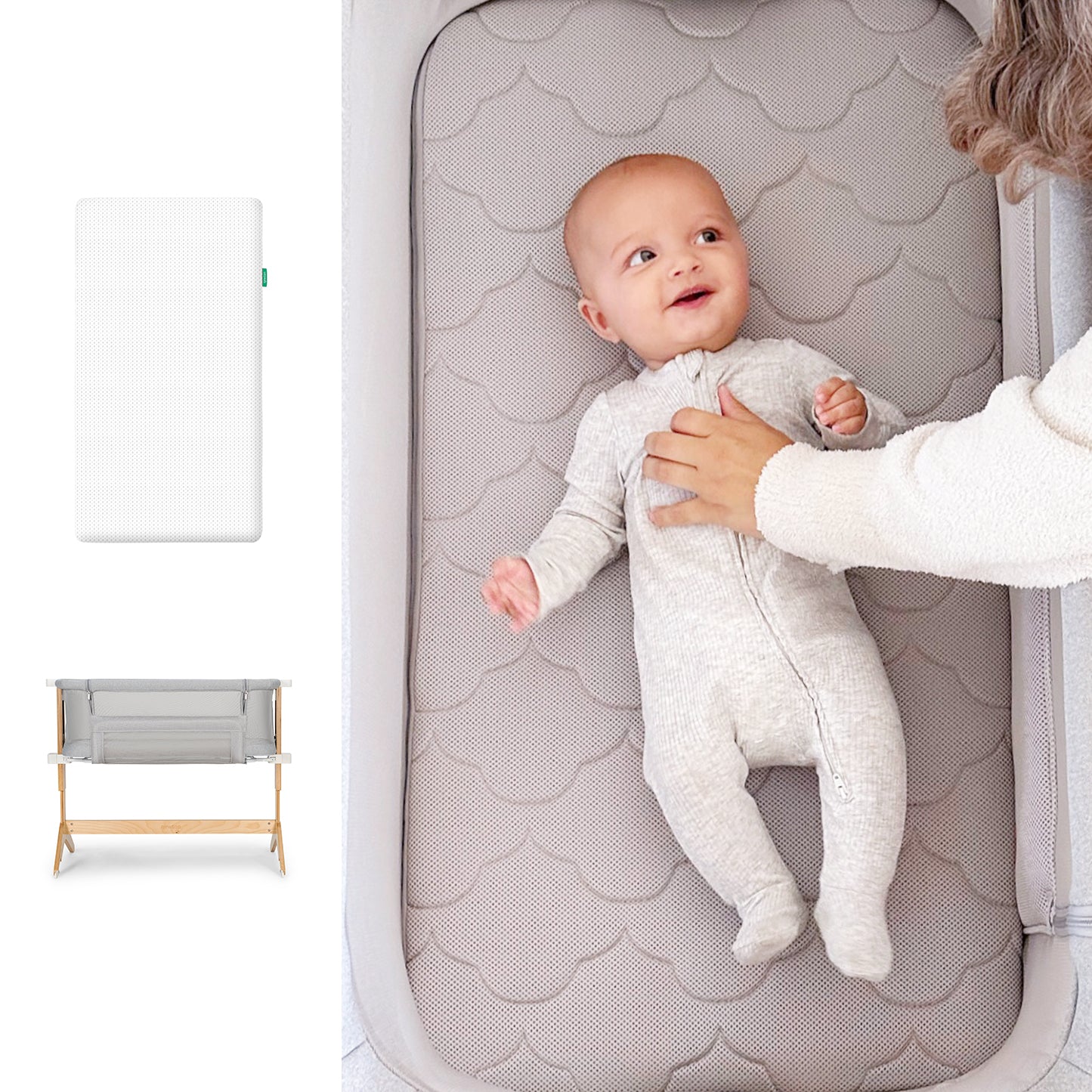 Bassinet & Bedside Sleeper plus Essential Crib Mattress