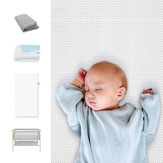 Essential Bassinet with Extra Cover & Essential Crib Mattress with Pad