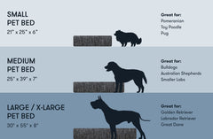 Washable & Orthopedic Pet Bed  Pet bed size comparison